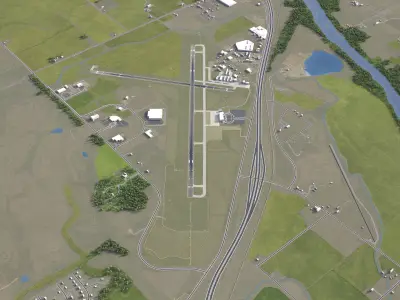 Manhattan Regional Airport - MHK Low-poly 3D model