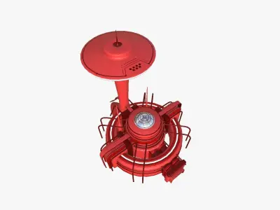 SciFi Facility D05 Red - Sci Fi Exterior Design Low-poly 3D model