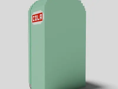 Voxel Vintage Retro 1950s Cola Vending Machine Low-poly 3D model