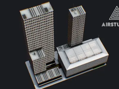 Low Poly - New York City Block 4 Low-poly 3D model