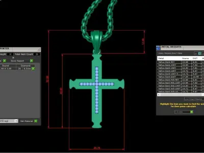 Cross Light Gold 3CP085 3DM STL 3D model