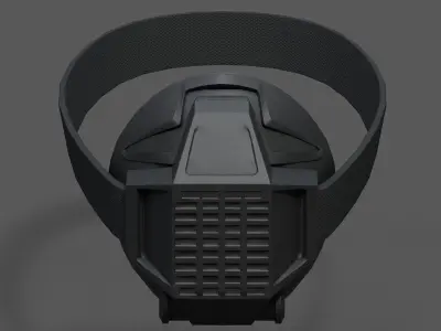 Gas mask respirator scifi futuristic  Low-poly 3D model 11