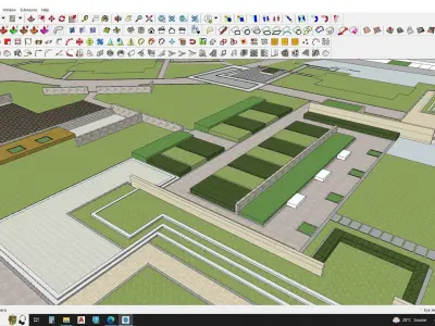 Gallery of Renovation gate house Landscape environment 3D model