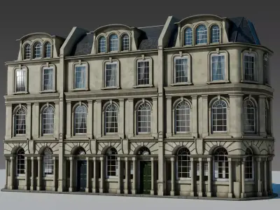 European Apartment Building Modular Set 3D model