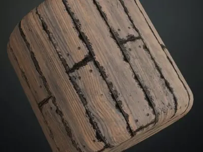 Medieval Reinforced Wood Panels PBR Seamless Texture