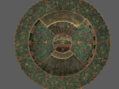 100 year calendar Low-poly 3D model