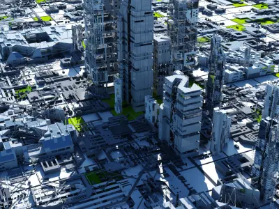 Sci-Fi Tech City 3D model