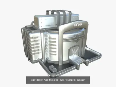 10 Sci Fi Buildings Collection H - Metallic - Exterior Design 3D Model Pack
