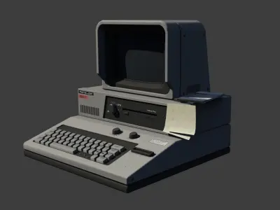 Retro Sci-Fi Computer Low-poly 3D model