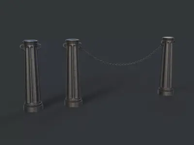 Street Bollard 07 PBR Game Ready Low-poly 3D model