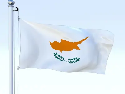Animated Cyprus Flag Low-poly 3D model