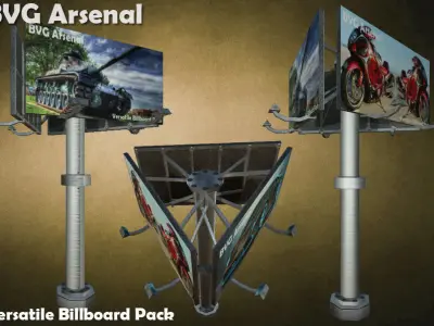 Modular Billboard Pack 02 Low-poly 3D model