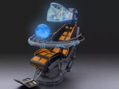 Sci fi Armchair Low-poly 3D model