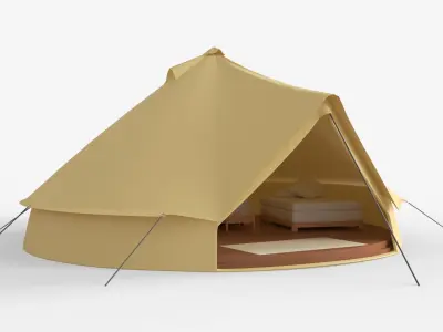 Large Bell Tent 6x6 Meters 3D model