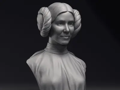 Carrie Fisher as Princess Leia Organa Bust Printable 3D Model 3D print model