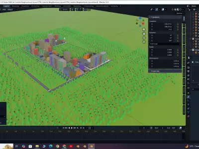 Colorful Neighborhood Layout 3D model