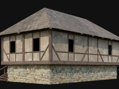 Medieval Houses 5-8 PBR 4K 3D model