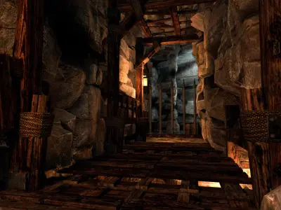 Medieval Mineshaft - Modular Low-poly 3D model