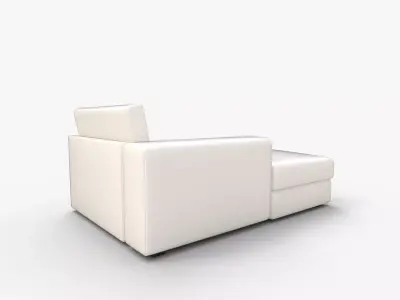Beta Quartz White Left Chaise 3D model