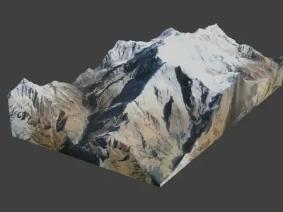 Annapurna I Mountain Low-poly 3D model