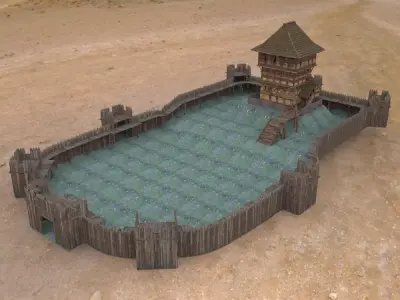 Castle Keep And Tower Low-poly 3D model