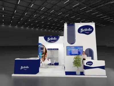 6x6 exhibition stand 3 side open 3D model