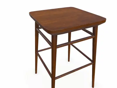  Old Wooden Stool 2 Low-poly PBR 