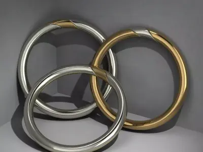 Bicolor Twisted Rings - Medium Pack 3D print model