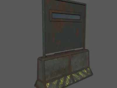 Concrete RoadBlock Barrier Barricade 3D model 17