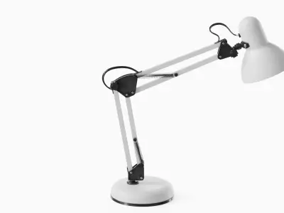 Modern Study Desk Lamp White Low-poly 3D model