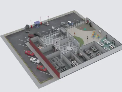 Office illustration  3D model