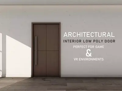 Architectural Interior Doors low poly Door 11 Low-poly 3D model