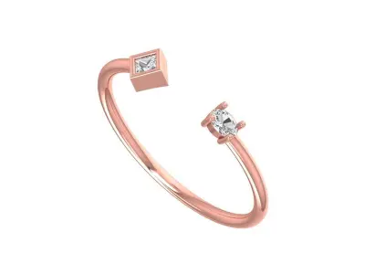 Women Open End Light Weight Band Ring 3D print model