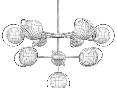 Opal Glass 3 Tier Modo Pendant Lighting Low-poly 3D model