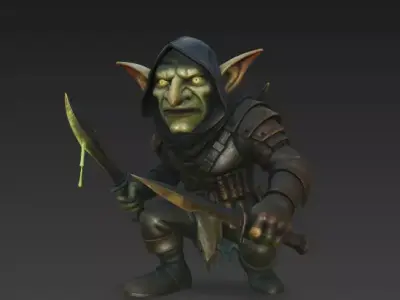 Whispers in the Fog - Goblin Rogue Assassin 3D model