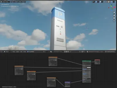 Parking Machine Low-poly 3D model
