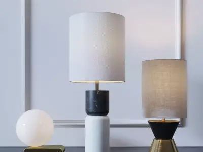 Three table lamps CB2 3D model