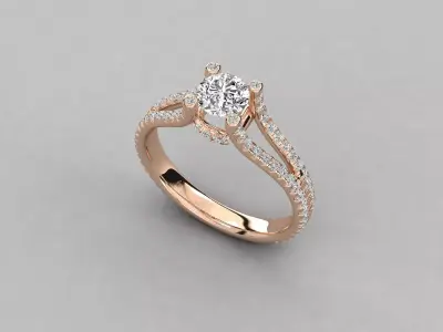 Women Light Weight Solitare Diamond Wedding Ring   12 3D print model