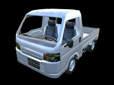 PBR Minitruck Lowpoly suzuki nissan pickup truck 3D model