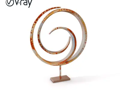Rustic Spiral Art Sculpture Model Pack Low-poly 3D model