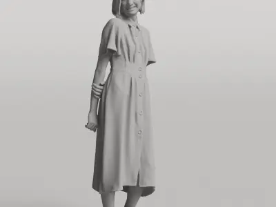 Humano Woman standing and looking  0516 3D model