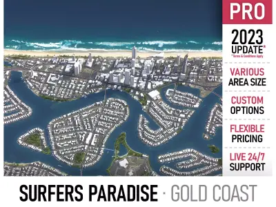Surfers Paradise Low-poly 3D model