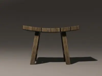 Wooden Stool 3D model