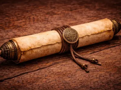 Medieval Parchment Scroll - Game Ready PBR 3D Model Low-poly 3D model