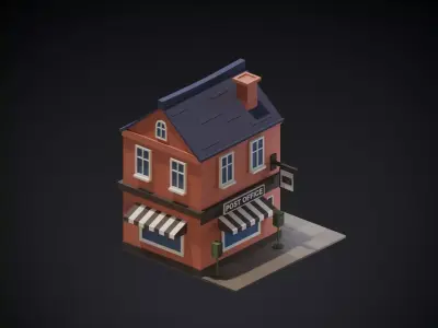 Post Office  Low-poly 3D model
