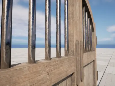 Old Western Door Free low-poly 3D model