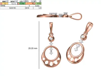 Light Weight Pendant STL OBJ FBX JCD Details 3D print model