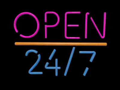 open 24 7 neon sign  3D model