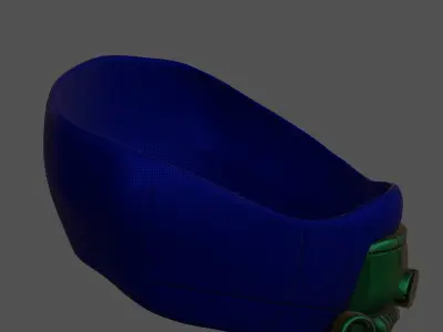 Gas mask helmet 3d model scifi Low-poly  Low-poly 3D model