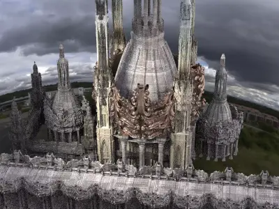 French Fantasy Palace Tower Kit bash 1 3D model